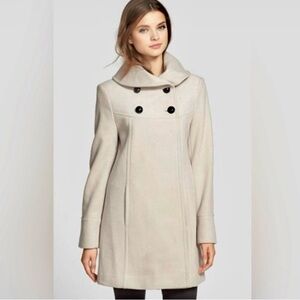 Larry Levine Double-Breasted Women's Babydoll Wool Jacket - Sz 10